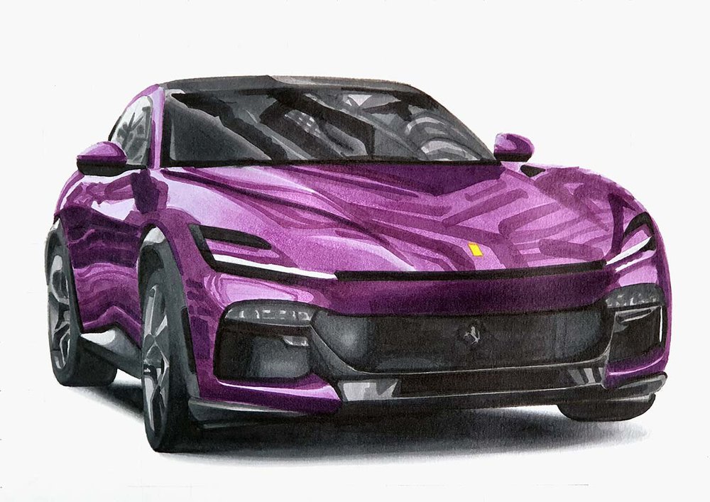 How to Draw a Ferrari Purosangue in 14 Easy-to-Follow Steps